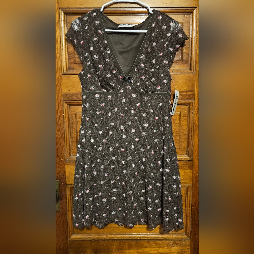 NWT No Boundaries Brown and Pink Floral Mini Dress